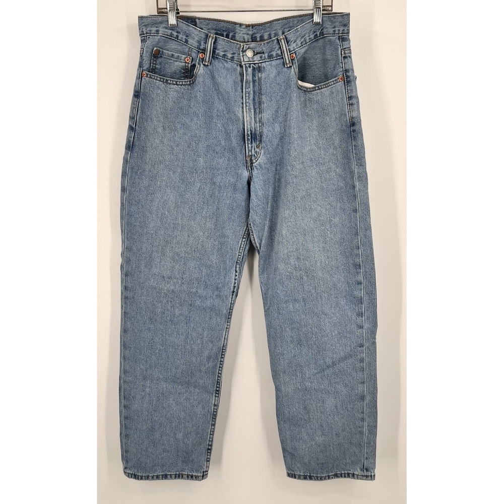 Levis 550 Jeans Mens‎ 36x30 Stone Wash Blue Relaxed Fit Denim Pants Casual